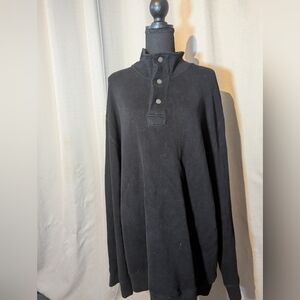 Tommy Hilfiger Men's Black Button-Up Sweater